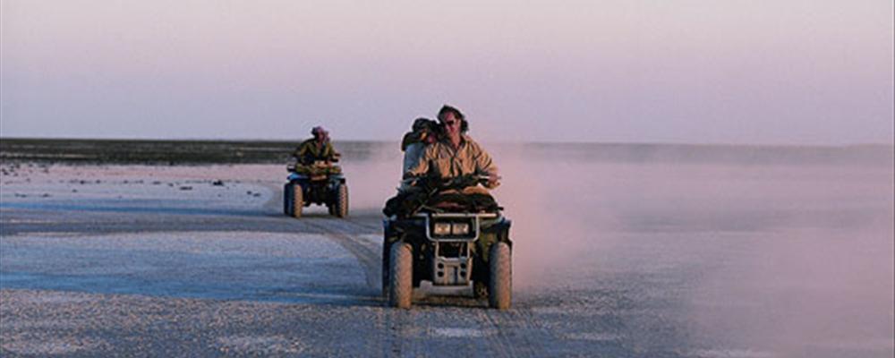 quad bike to kubu, botswana